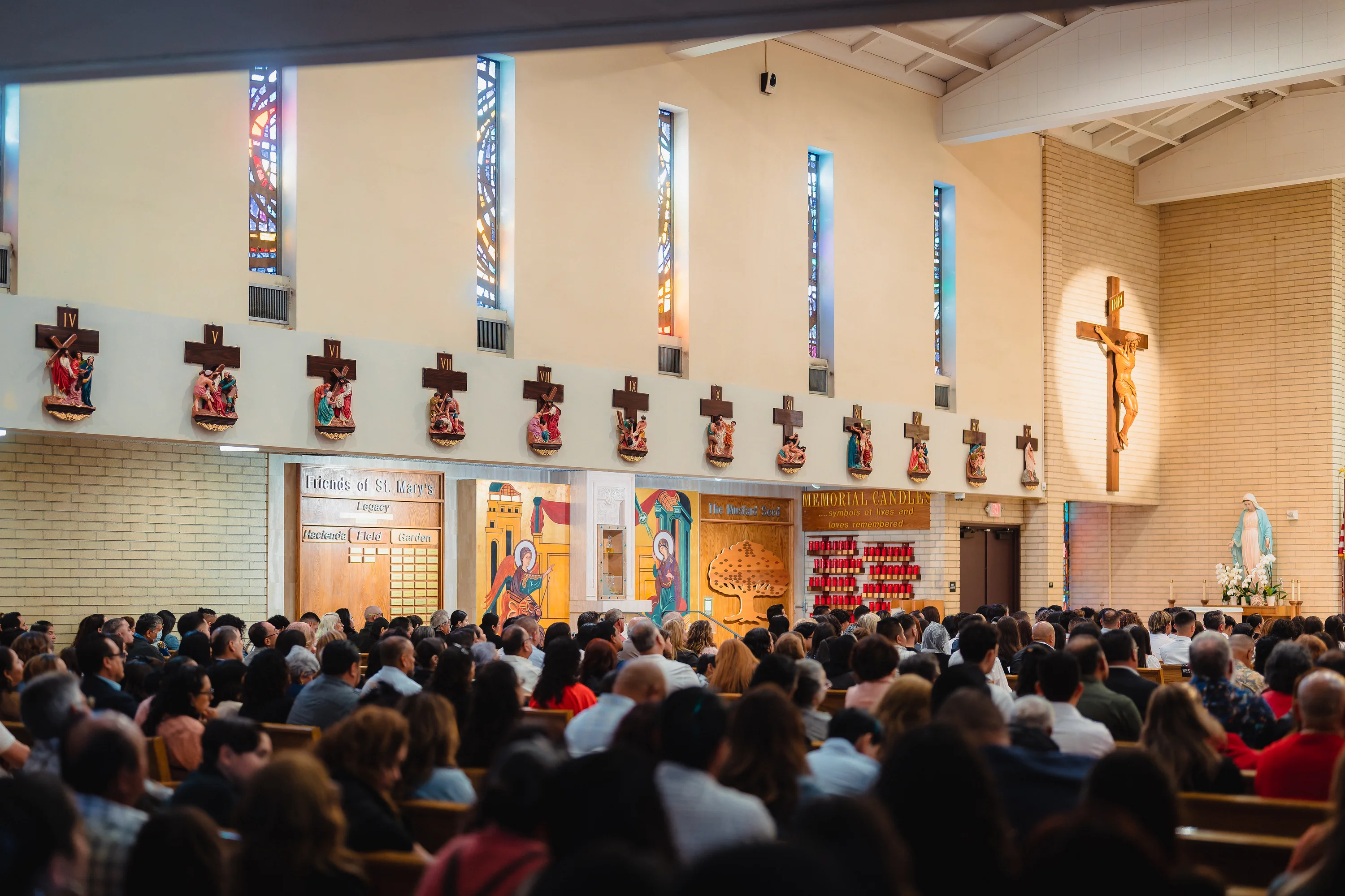 The assembly at a Confirmation Mass at Saint Mary's