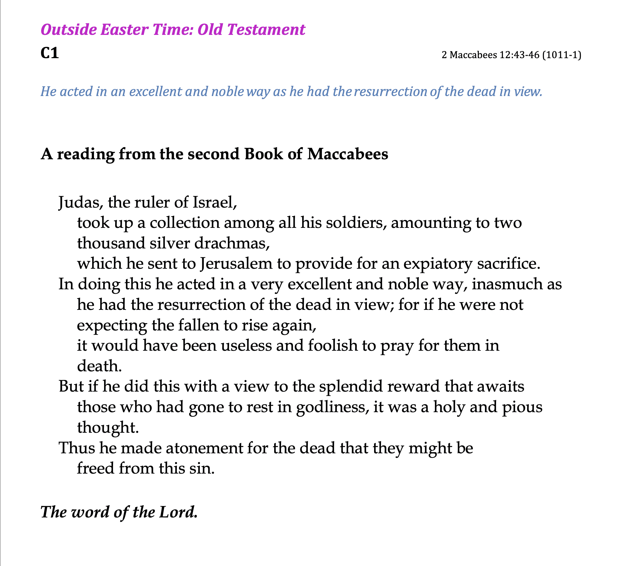 C1 - 2 Maccabees 12: 43-46
