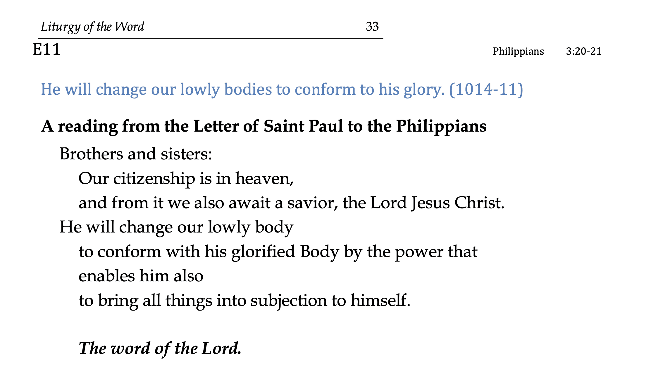 E11 - Philippians 3:20-21