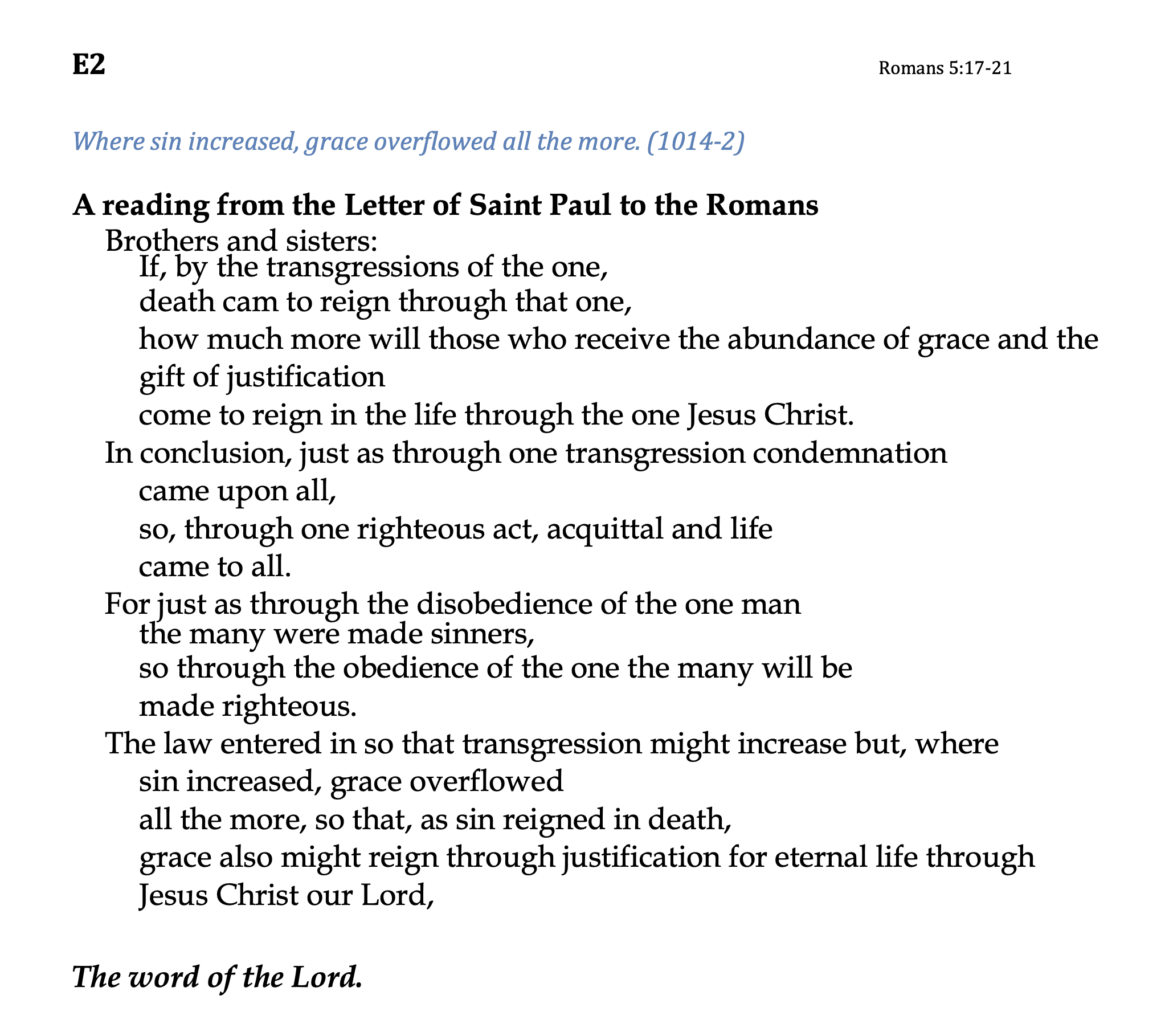 E2 - Romans 5:17-21