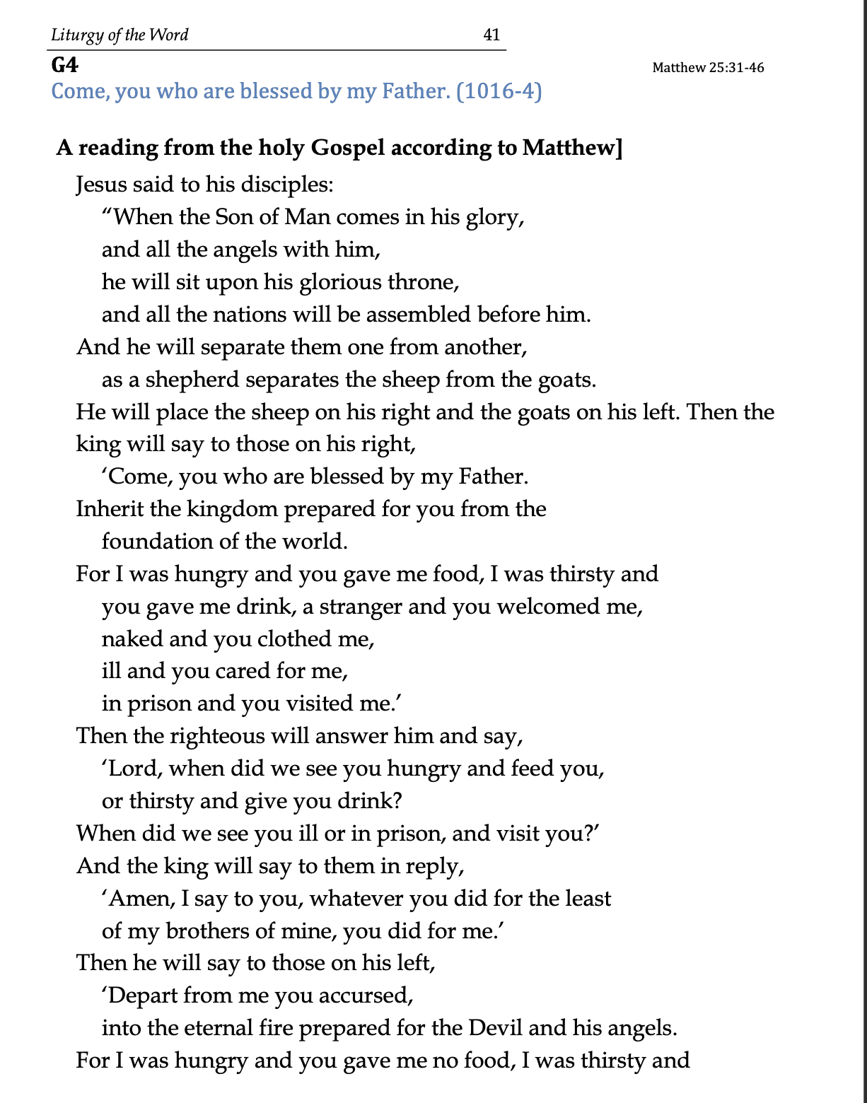 G4 - Mathew 25:31-46