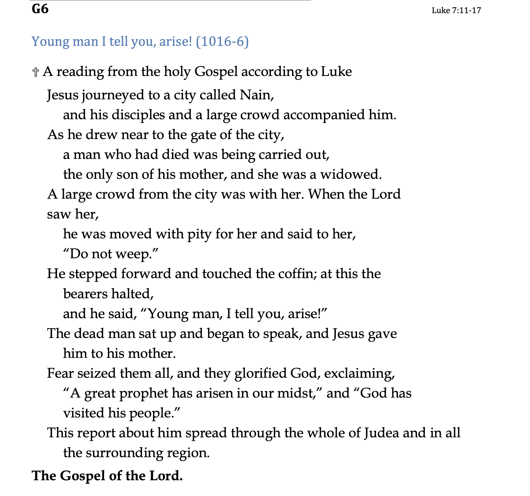 G6 - Luke 7:11-17
