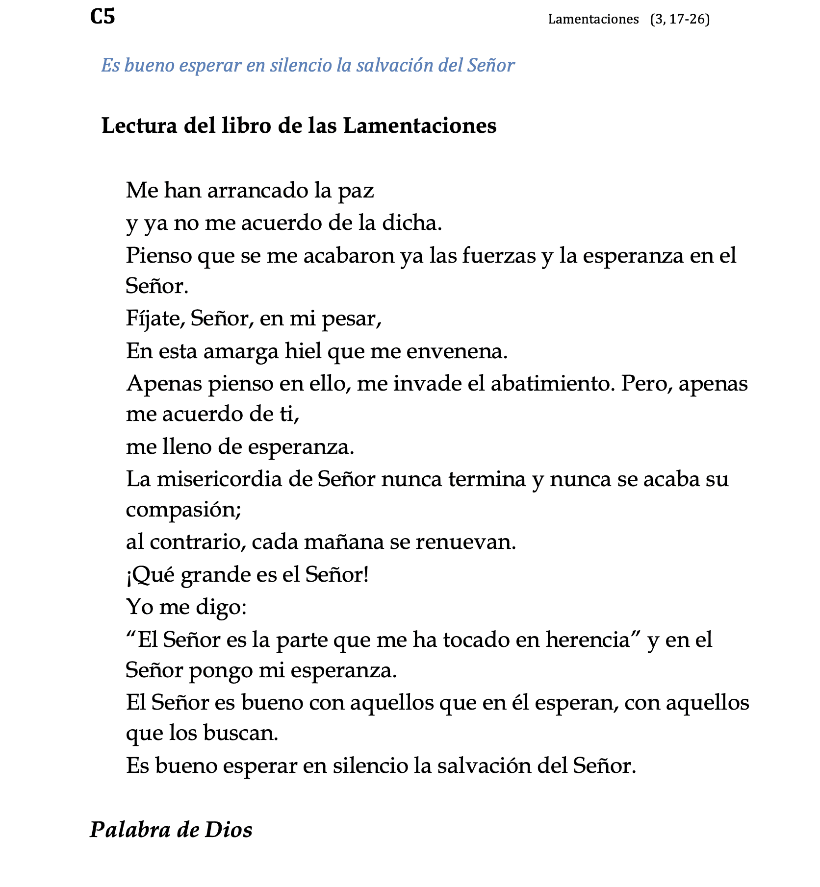 C5 - Lamentaciones 3:17-26