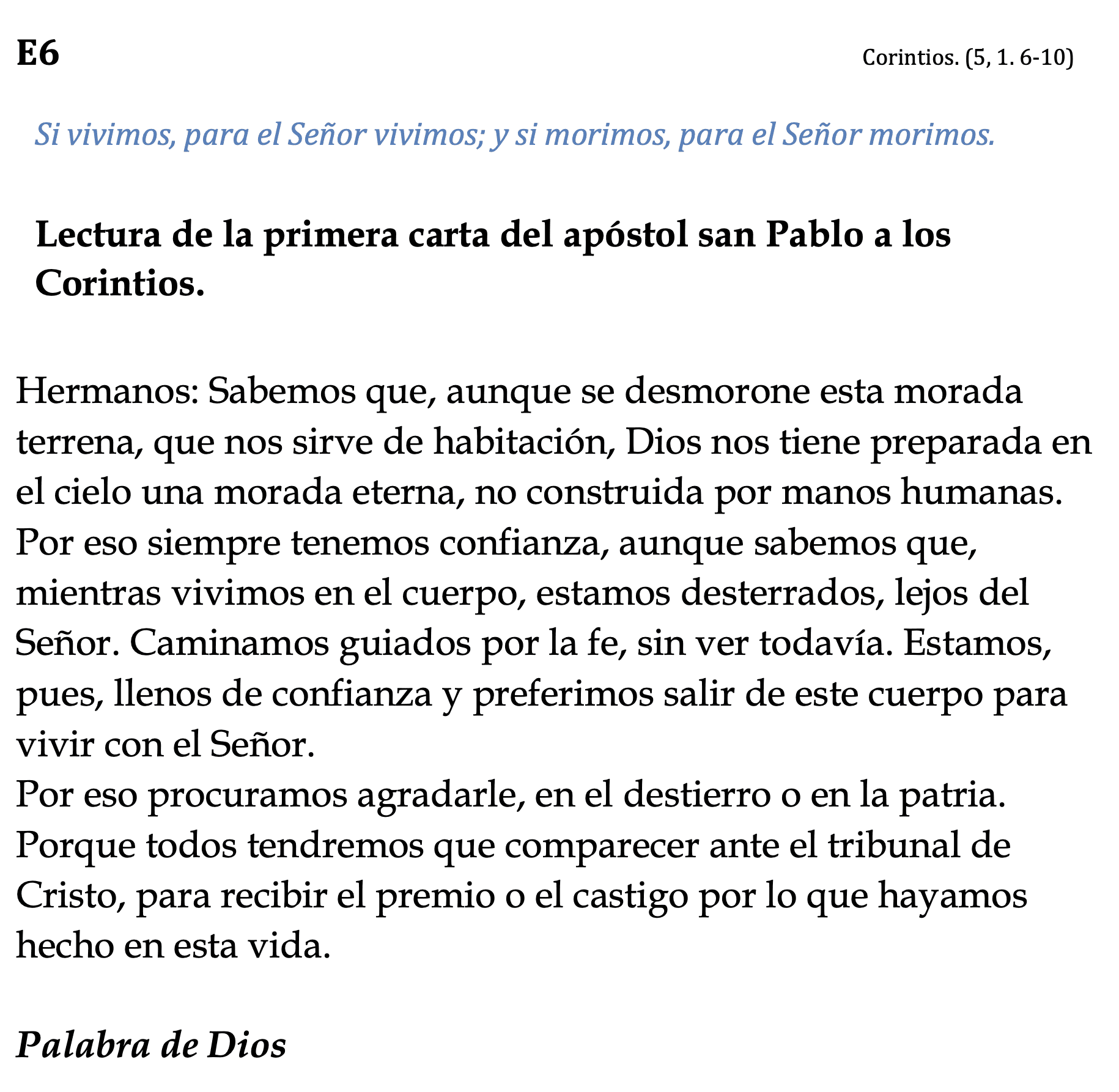 E6 - Corintios 5:1-6:10