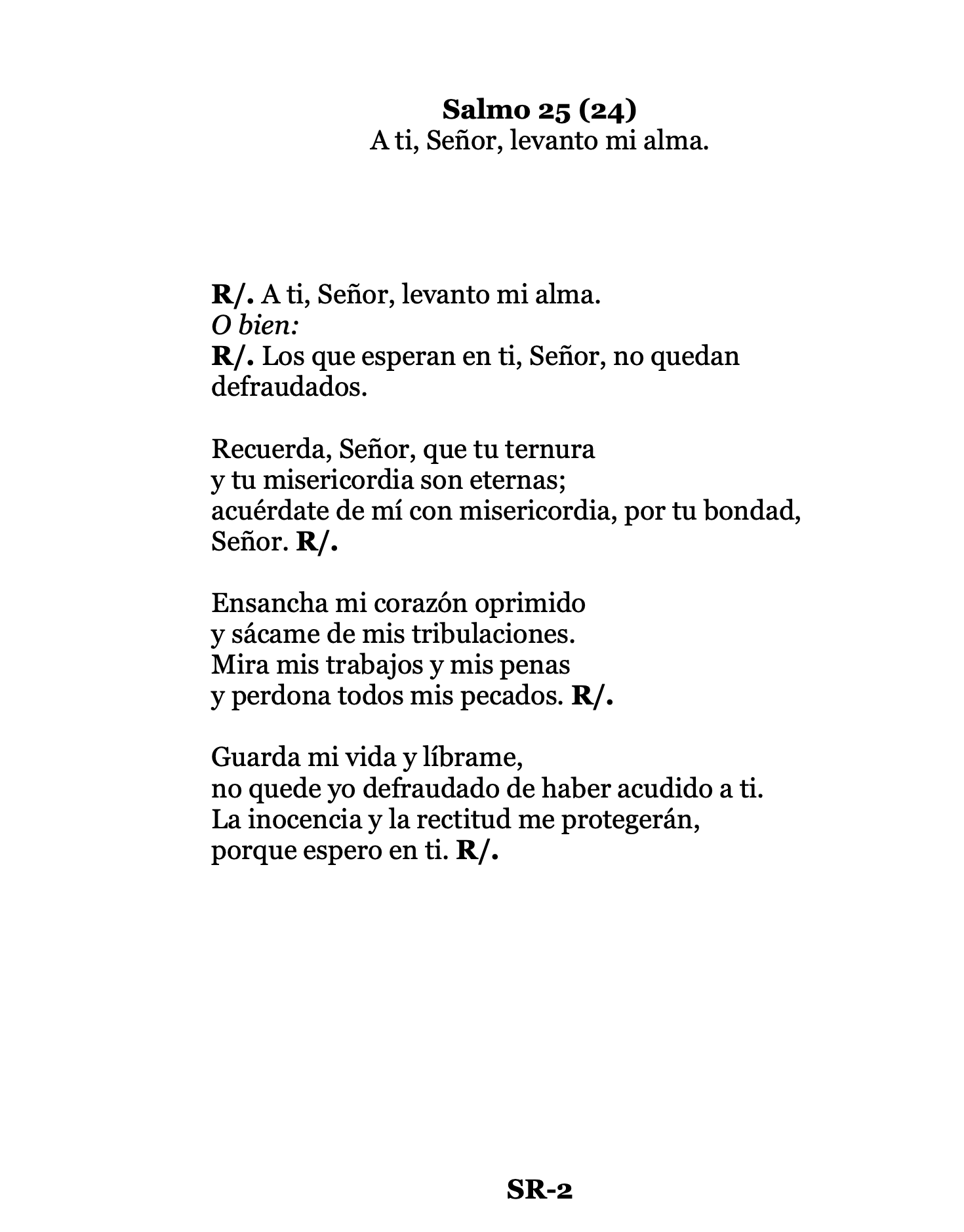 SR2 - Salmo 24 (25)